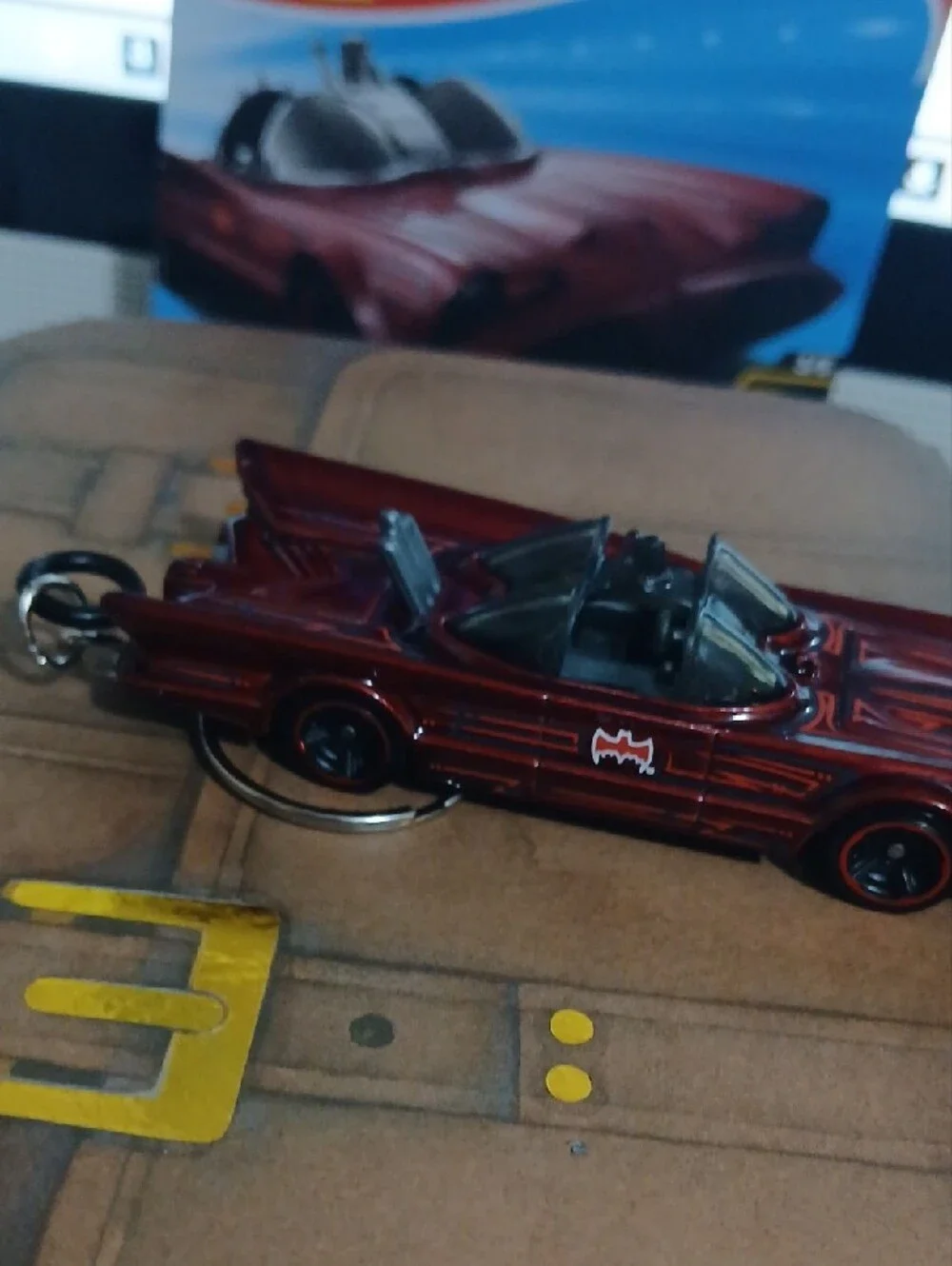 Hot Wheels TV Series Batmobile Keychain- Red